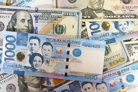 Đồng peso của Chile và đồng đôla Mỹ. (Ảnh: VOA News/TTXVN)