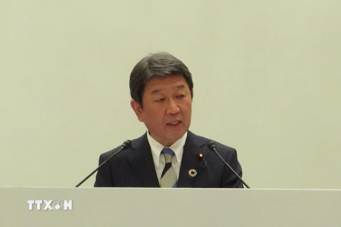 Ngoại trưởng Nhật Bản Toshimitsu Motegi. (Ảnh: Đào Thanh Tùng/TTXVN)