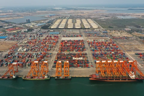Cảng hàng hóa Khâm Châu, Khu tự trị Choang Quảng Tây, Trung Quốc. (Ảnh: THX/TTXVN)