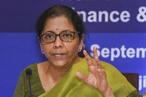 Bộ trưởng tài chính Ấn Độ Nirmala Sitharaman. (Nguồn: NDTV)