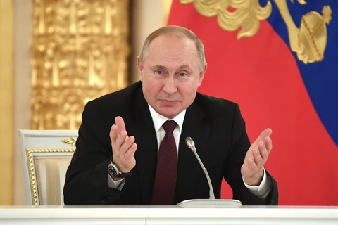 Tổng thống Nga Vladimir Putin tại Điện Kremlin ở Moskva, Nga. (Ảnh: AFP/TTXVN)
