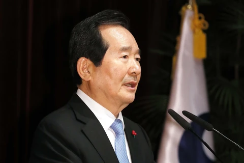 Tân Thủ tướng Hàn Quốc Chung Sye-kyun tại lễ tuyên thệ nhậm chức ở Seoul ngày 14/1/2020. (Ảnh: Yonhap/TTXVN)