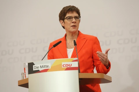 Chủ tịch CDU Annegret Kramp-Karrenbauer phát biểu tại cuộc họp báo ở Berlin ngày 7/2/2020. (Ảnh: AFP/TTXVN)