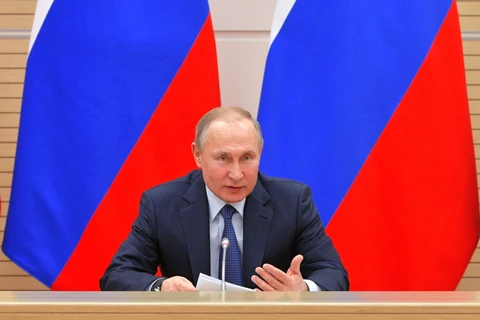 Tổng thống Nga Vladimir Putin phát biểu tại cuộc họp ở Moskva ngày 13/2/2020. (Ảnh: AFP/TTXVN)