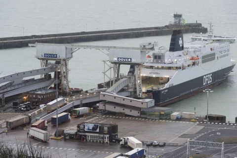 Quang cảnh cảng Dover thuộc Anh ngày 1/2/2020, một ngày sau khi London chính thức rời khỏi EU. (Ảnh: THX/TTXVN)