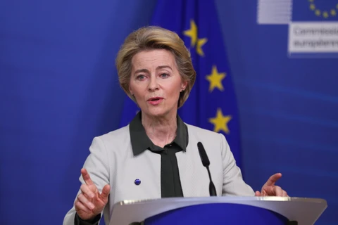 Chủ tịch EC Ursula von der Leyen phát biểu tại cuộc họp báo ở Brussels, Bỉ ngày 11/12/2019. (Ảnh: THX/TTXVN)
