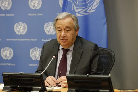 Tổng Thư ký LHQ Antonio Guterres phát biểu tại trụ sở LHQ ở New York, Mỹ, ngày 10/3. (Ảnh: THX/TTXVN)