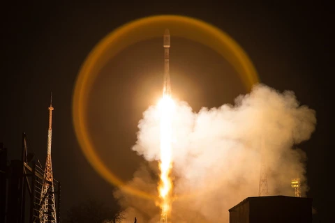 Tên lửa Soyuz-2.1b đã cất cánh ngày 21/3 từ bãi phóng Baikonur ở Kazakhstan đưa 34 vệ tinh OneWeb lên quỹ đạo. (Nguồn: Roscosmos)
