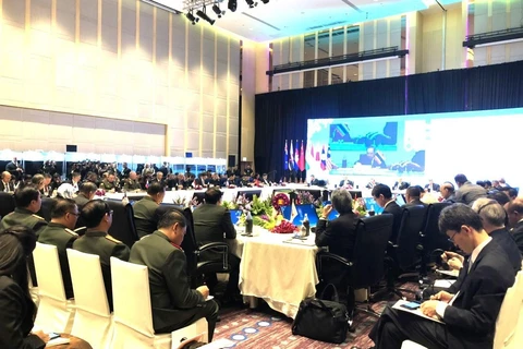Quang cảnh Hội nghị Bộ trưởng Quốc phòng ASEAN mở rộng (ADMM+) lần thứ 6 ngày 18/11/2019. (Ảnh: Ngọc Quang-Hữu Kiên/TTXVN)