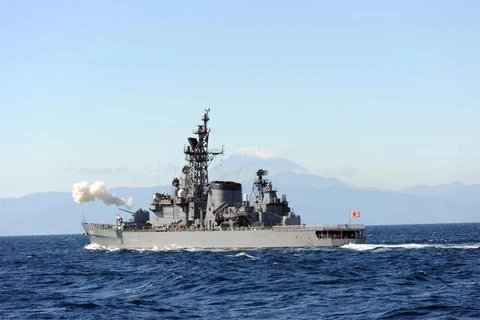 Tàu khu trục Nhật Bản JS Shimakaze được cho là đã va chạm với một tàu cá Trung Quốc ở Biển Hoa Đông ngày 30/3. (Nguồn: stripes.com)