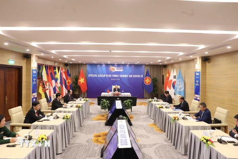Thủ tướng Nguyễn Xuân Phúc, Chủ tịch ASEAN 2020, phát biểu khai mạc. (Ảnh: Thống Nhất/TTXVN)