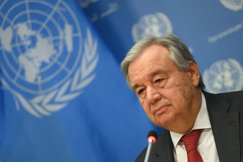 Tổng thư ký Liên hợp quốc Antonio Guterres phát biểu tại trụ sở ở New York, Mỹ. (Ảnh: AFP/TTXVN)