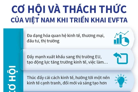 [Infographics] Cơ hội và thách thức của Việt Nam khi triển khai EVFTA