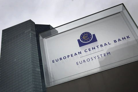 Trụ sở Ngân hàng Trung ương châu Âu (ECB) tại Frankfurt am Main, miền tây nước Đức, ngày 12/3/2020. (Ảnh: AFP/TTXVN)