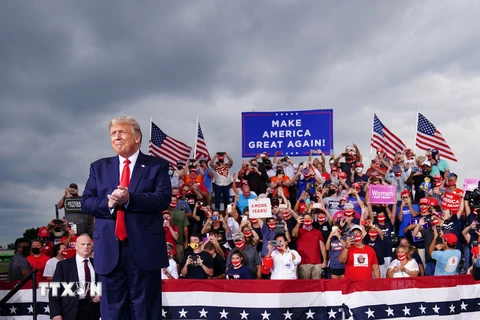 Tổng thống Mỹ Donald Trump tại cuộc vận động tranh cử ở Winston-Salem, bang Bắc Carolina ngày 8/9/2020. (Ảnh: AFP/TTXVN)