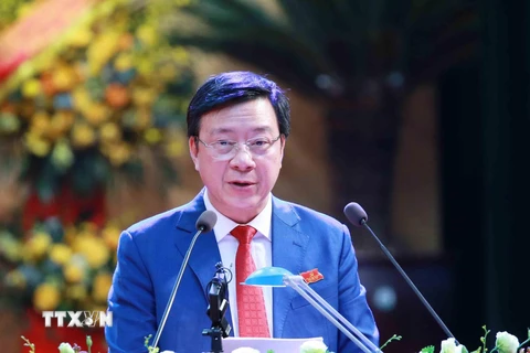 Ông Phạm Xuân Thăng được bầu làm Bí thư Tỉnh ủy Hải Dương khóa XVII. (Ảnh: Phương Hoa/TTXVN)