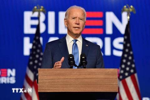 Ông Joe Biden đã giành chiến thắng tại bang Pennsylvania, qua đó đủ số phiếu đại cử tri để chiến thắng và đắc cử Tổng thống Mỹ. (Ảnh: AFP/TTXVN)