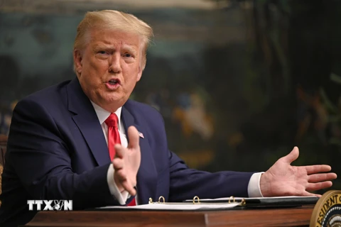 Tổng thống Mỹ Donald Trump phát biểu tại cuộc họp báo ở Washington, DC ngày 26/11/2020. (Ảnh: AFP/TTXVN)