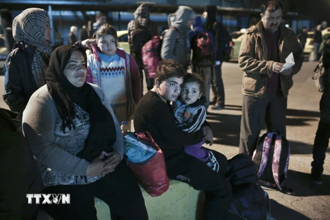 Người di cư trên đảo Lesbos, Hy Lạp. (Ảnh: AFP/TTXVN)