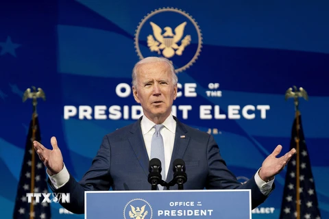 Tổng thống đắc cử Joe Biden phát biểu tại Wilmington, Delaware, Mỹ, ngày 6/1/2021. (Ảnh: AFP/TTXVN)