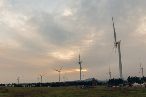 Cánh đồng điện gió ở Hàn Quốc. (Nguồn: renewablesnow.com)