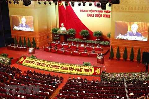 Quang cảnh lễ khai mạc Đại hội đại biểu toàn quốc lần thứ XIII của Đảng Cộng sản Việt Nam. (Ảnh: TTXVN)