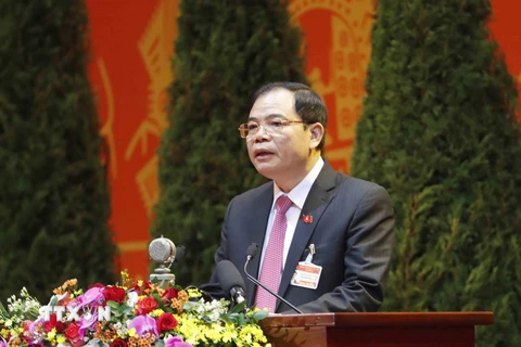 Đồng chí Nguyễn Xuân Cường, Ủy viên Trung ương Đảng, Bộ trưởng Bộ Nông nghiệp và Phát triển nông thôn trình bày tham luận. (Ảnh: TTXVN)