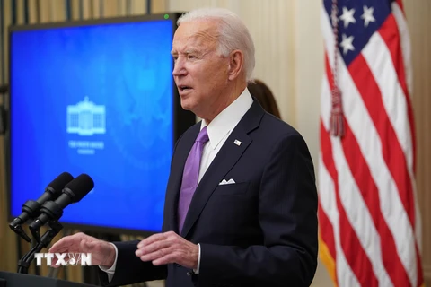 Tổng thống Mỹ Joe Biden phát biểu tại Nhà Trắng ngày 21/1/2021. (Ảnh: AFP/TTXVN)