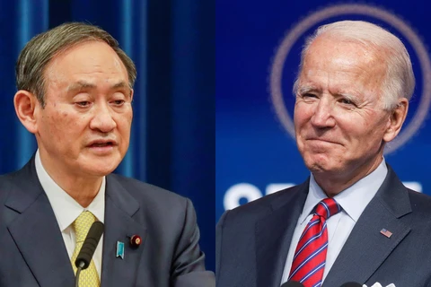 Thủ tướng Nhật Bản Yoshihide Suga hy vọng và Tổng thống Mỹ Joe Biden. (Nguồn: Reuters)