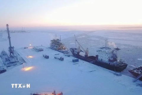 Dự án khí tự nhiên hóa lỏng của Tập đoàn khí đốt Novatek ở vùng Bắc Cực thuộc Nga. (Ảnh: Novatek/TTXVN)