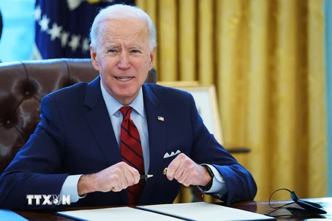 Tổng thống Mỹ Joe Biden tại Nhà Trắng, Washington, DC. (Ảnh: AFP/TTXVN)