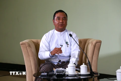 Ông Zaw Min Tun , người phát ngôn quân đội Myanmar và Hội đồng điều hành nhà nước (SAC) trong cuộc phỏng vấn của Tân Hoa xã. (Ảnh: THX/TTXVN)
