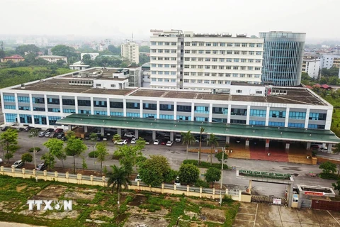 Toàn cảnh Bệnh viện Bệnh nhiệt đới Trung ương cơ sở 2 cách ly y tế từ ngày 5/5 đến ngày 19/5. (Ảnh: Thành Đạt/TTXVN)