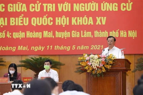 [Video] Bí thư Thành ủy Hà Nội Đinh Tiến Dũng tham gia vận động bầu cử