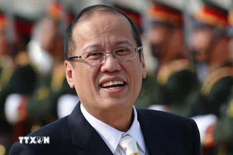 Ông Benigno Aquino, khi đang trên cương vị Tổng thống Philippines, tới dự một hội nghị ở Vientiane, Lào ngày 4/11/2012. (Ảnh: AFP/TTXVN)