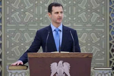 Tổng thống Syria Bashar al-Assad tuyên thệ nhậm chức nhiệm kỳ thứ tư. (Nguồn: en.royanews.tv)