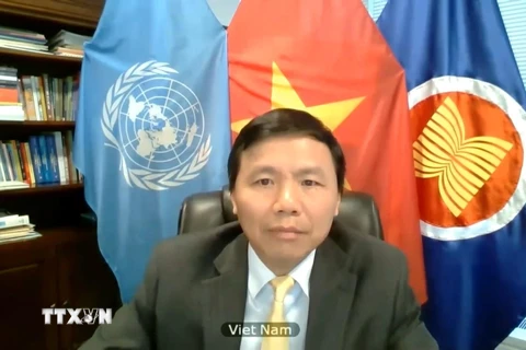 Đại sứ Đặng Đình Quý - Trưởng phái đoàn Việt Nam tại LHQ. (Ảnh: Hữu Thanh/TTXVN)