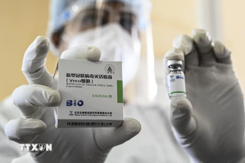 Vaccine ngừa COVID-19 của Sinopharm, Trung Quốc. (Ảnh: AFP/TTXVN)