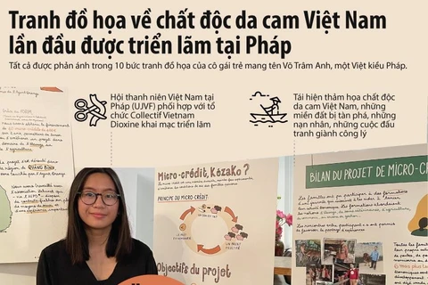 Họa sỹ Pháp gây chú ý với tranh đồ họa về chất độc da cam ở Việt Nam