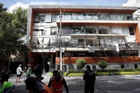 Hiện trường vụ nổ được cho là do rò rỉ khí gas tại Mexico City. (Nguồn: Reuters)