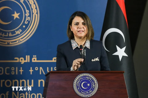 Ngoại trưởng Libya Najla al-Mangoush. (Ảnh: AFP/TTXVN)