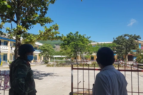 Một trường học tại huyện Tiên Phước, Quảng Nam, được trưng dụng làm khu cách ly y tế tập trung. (Nguồn: quangnam.gov.vn)