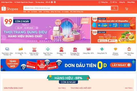 Ứng dụng mua sắm trực tuyến Shopee tại Việt Nam. (Ảnh chụp màn hình)