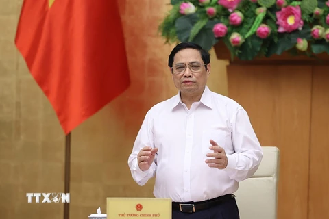 Thủ tướng Phạm Minh Chính chủ trì Phiên họp Chính phủ thường kỳ tháng 9. (Ảnh: Dương Giang/TTXVN)