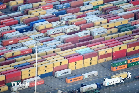 Cảng container ở Hamburg, Đức ngày 14/11/2019. (Ảnh: Reuters/TTXVN)
