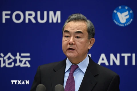 Ủy viên Quốc vụ kiêm Bộ trưởng Ngoại giao Trung Quốc Vương Nghị. (Ảnh: AFP/TTXVN)