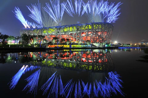 Sân vận động quốc gia Tổ chim trong Lễ khai mạc Thế vận hội Bắc Kinh 2008. (Nguồn: olympics.com)