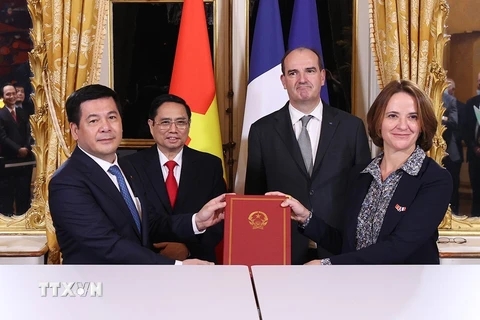 Hai Thủ tướng chứng kiến lễ ký văn kiện hợp tác giữa Việt Nam và Pháp