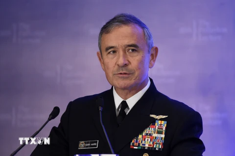 Cựu Đô đốc hải quân Mỹ Harry Harris. (Nguồn: AFP/TTXVN)