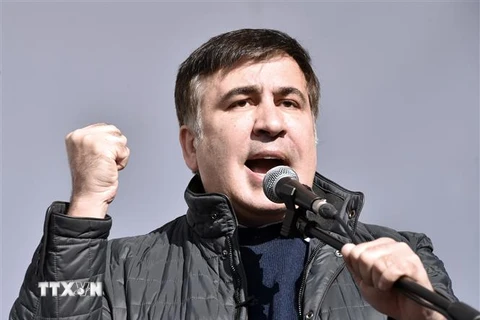 Cựu Tổng thống Gruzia Mikheil Saakashvili năm 2017. (Nguồn: AFP)